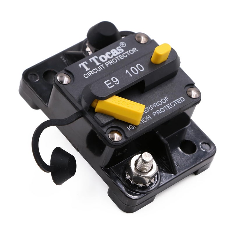 T Tocas E9 100 Amp Circuit Breaker with Manual Reset | Waterproof IP67 DC12V - 48V 100A Switchable Surface Mount - Image 1